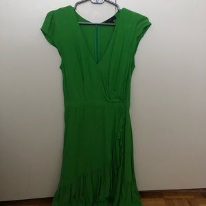 J.Crew- Green wrap dress
